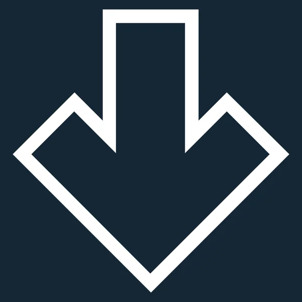 Šipka dolů kontury vektorové ikony — Stockový vektor