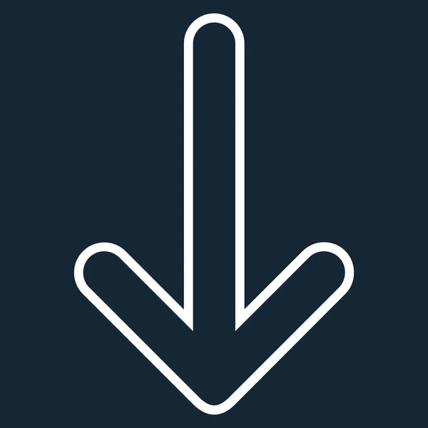 Kulatý šipka dolů tenká linie vektorové ikony — Stockový vektor