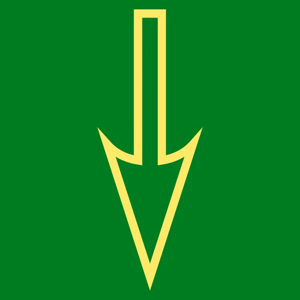 Sharp Arrow Down Outline Vector Icon — Stock Vector