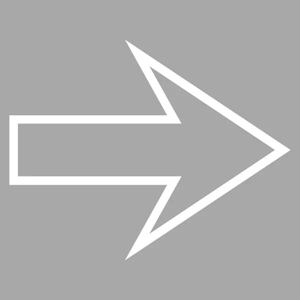 Freccia destra sottile linea icona vettoriale — Vettoriale Stock