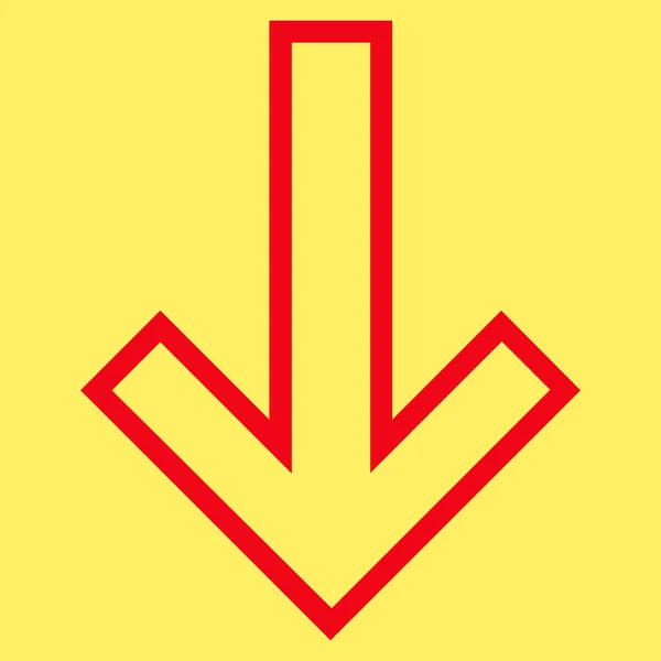 Flecha hacia abajo línea delgada Vector icono — Vector de stock