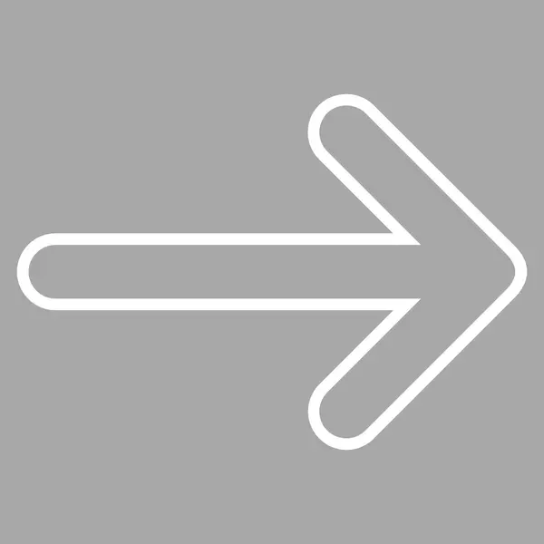Abgerundeter Pfeil rechts umreißendes Vektorsymbol — Stockvektor
