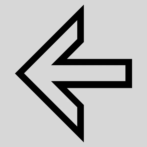 Flecha izquierda delgada línea vectorial icono — Vector de stock