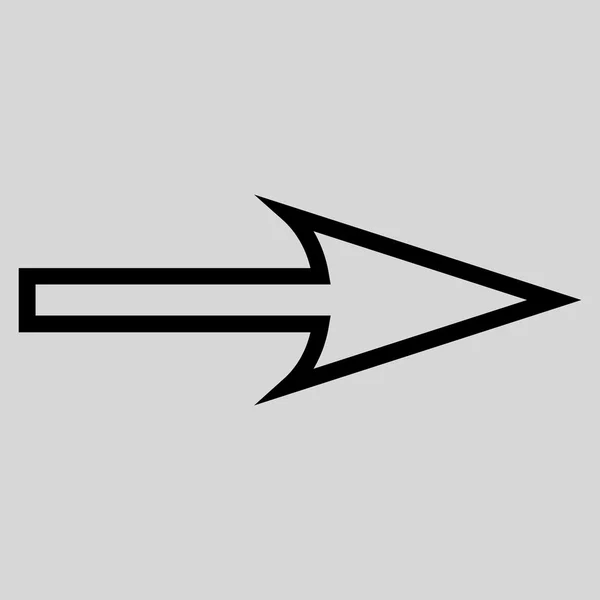 Flèche vers la droite contour Icône vectorielle — Image vectorielle