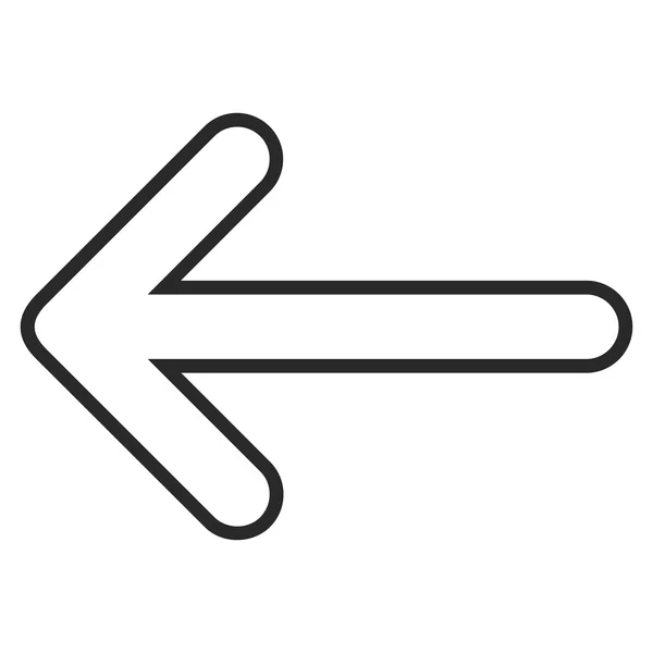 Rounded Arrow Left Contour Vector Icon — Stock Vector