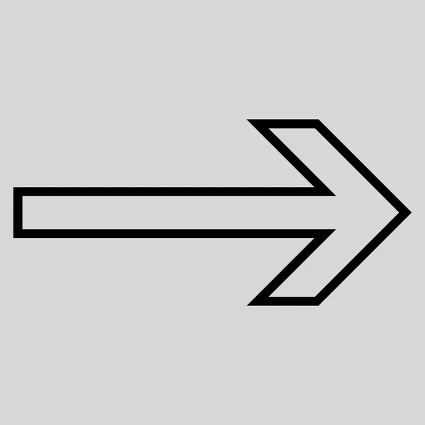 Icône vectorielle de contour droit flèche — Image vectorielle
