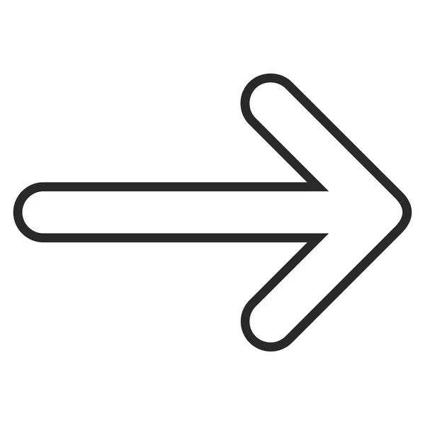 Flèche arrondie droite touche vectorielle Icône — Image vectorielle
