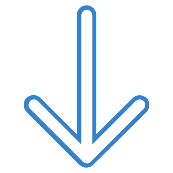 Pfeil nach unten dünne Linie Vektor-Symbol — Stockvektor