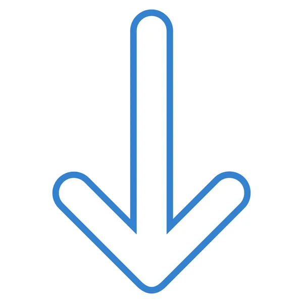 Kulatý šipka dolů tahu vektorové ikony — Stockový vektor