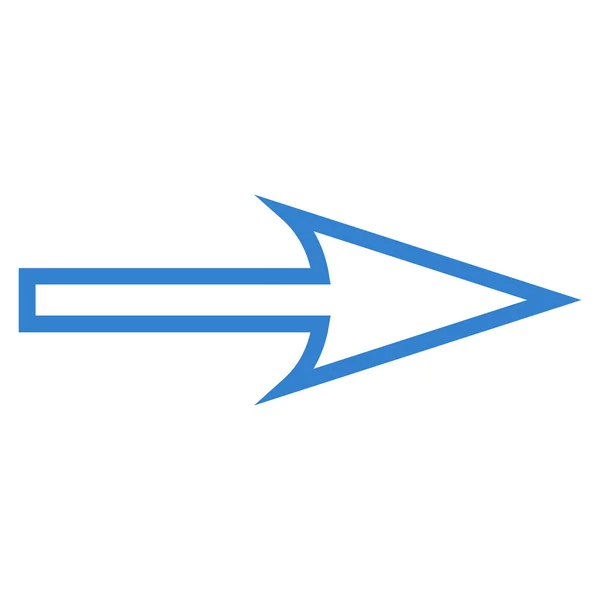 Scharfer Pfeil rechts umreißt Vektorsymbol — Stockvektor