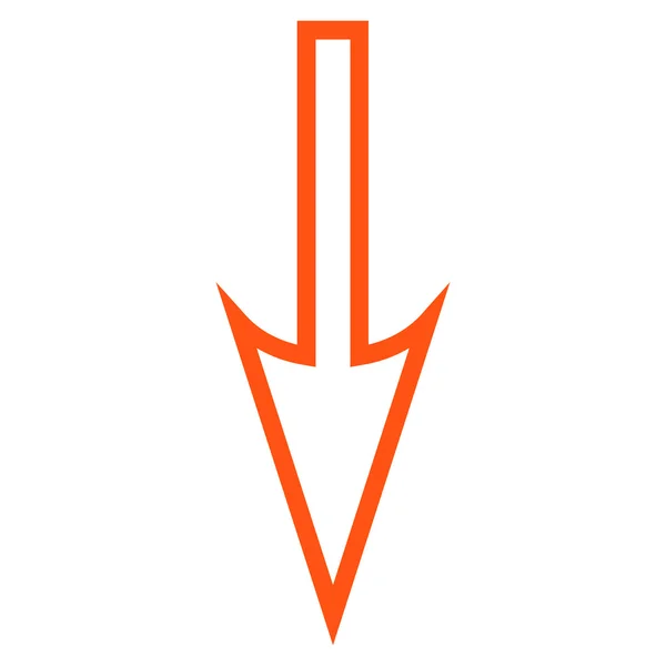 Freccia affilata giù Outline icona vettoriale — Vettoriale Stock