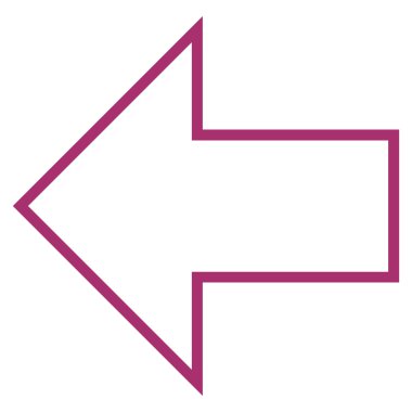 Ok sol kontur vektör simgesi