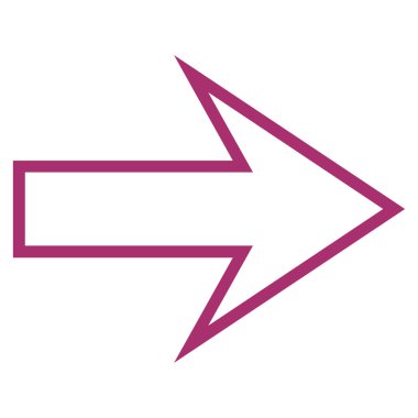 Ok sağ kontur vektör simgesi