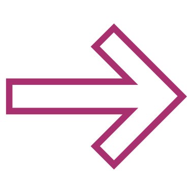 Ok sağ kontur vektör simgesi