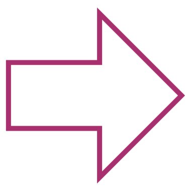 Ok sağ anahat vektör simgesi