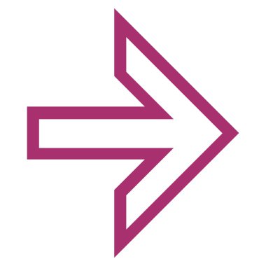 Ok sağ anahat vektör simgesi