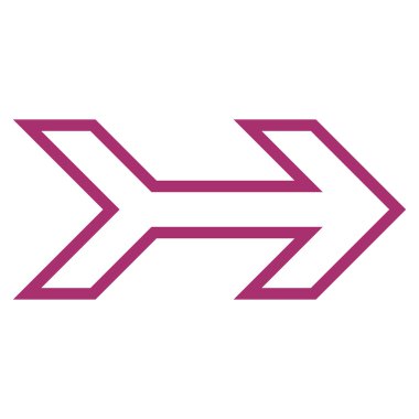 Ok sağ anahat vektör simgesi