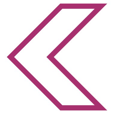 Ok ucu sol kontur vektör simgesi