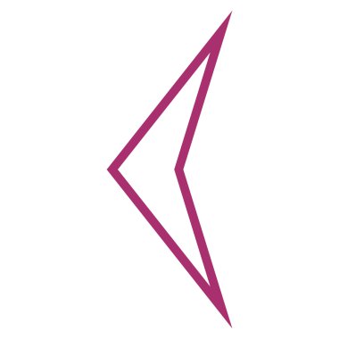 Ok ucu sol kontur vektör simgesi