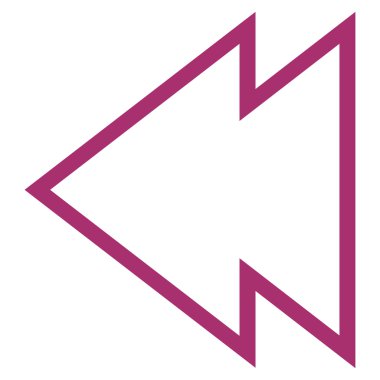 Yön sol anahat vektör simgesi