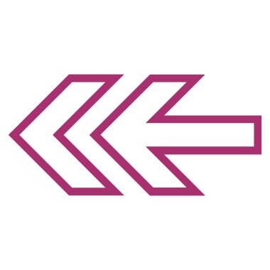 Yön sol anahat vektör simgesi