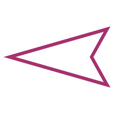 İşaretçi sol kontur vektör simgesi