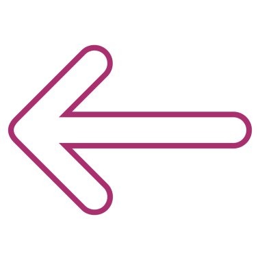 Ok sol anahat vektör simgesi yuvarlak