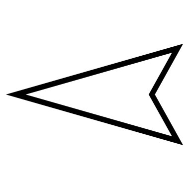 İşaretçi sol anahat vektör simgesi