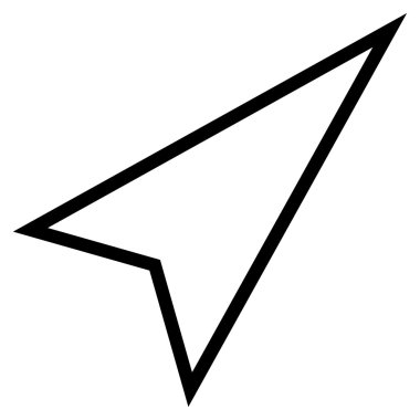 İşaretçiyi doğru yukarı kontur vektör simgesi