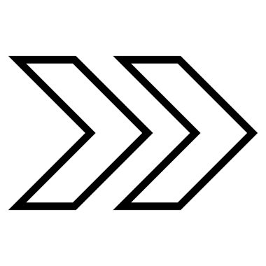 Üst karakter sağ kontur vektör simgesi