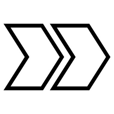 Üst karakter doğru anahat vektör simgesi