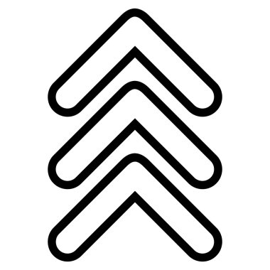 İşaretçi kontur vektör simge kadar üçlü