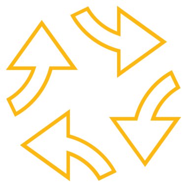 Dairesel Exchange okları satırı vektör simgesi ince