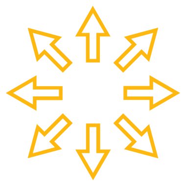 Oklar anahat vektör simge patlayabilir