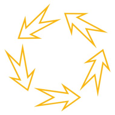 5-geri dönüşüm okları anahat vektör simgesi