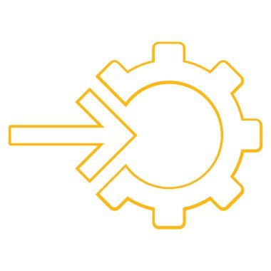 Entegrasyon ok kontur vektör simgesi