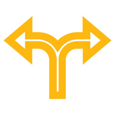 Birleşim sol sağ kontur vektör simgesi