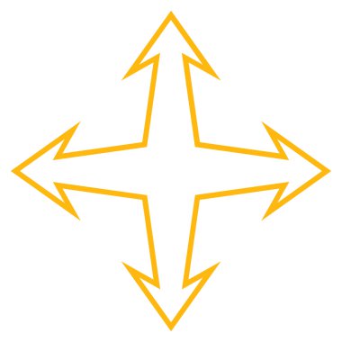 Kavşak okları satırı vektör simgesi ince