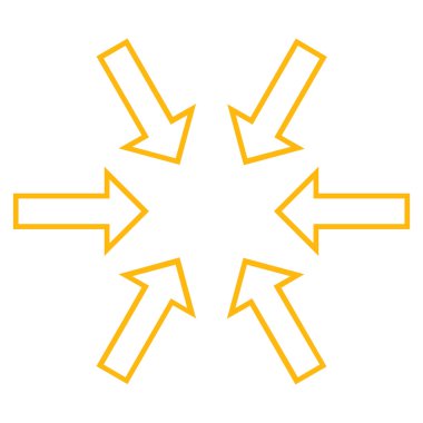 Basınç okları kontur vektör simgesi