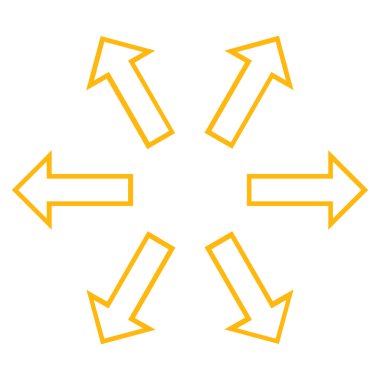 Radyal okları vektör simge kontur