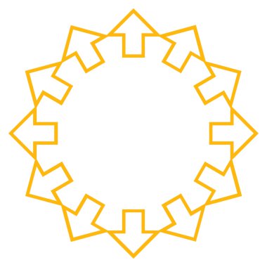 Radyal okları anahat vektör simgesi