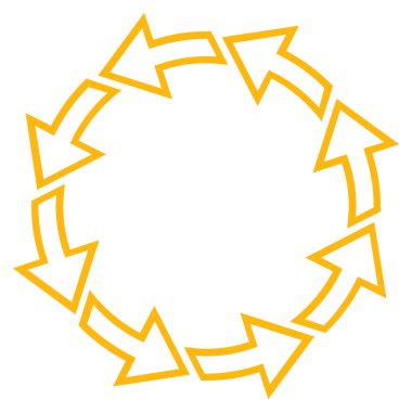 Döndürme oklarını kontur vektör simgesi