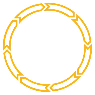 Döndürme daire anahat vektör simgesi