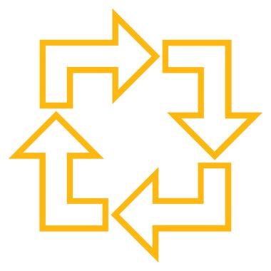 Kare geri dönüşüm kontur vektör simgesi