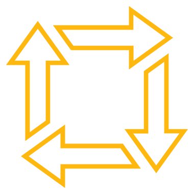 Kare geri dönüşüm ince çizgi vektör simgesi