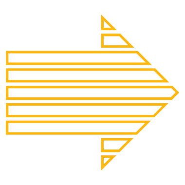 Şerit ok doğru anahat vektör simgesi