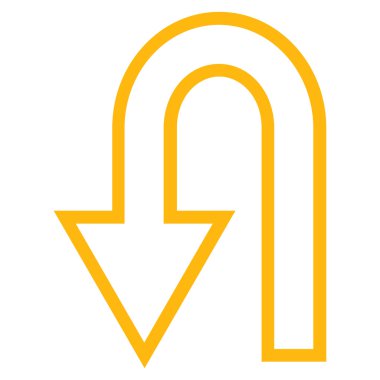 Geri kontur vektör simge açmak