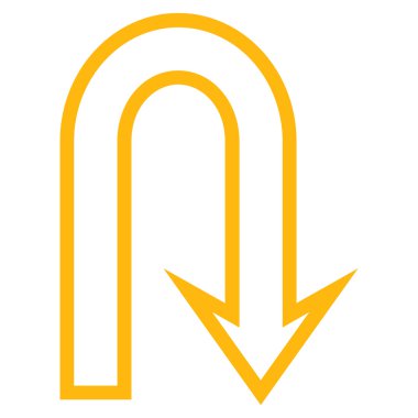 U dönüş ince çizgi vektör simgesi