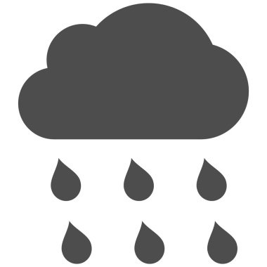 Yağmur bulutu düz vektör simgesi