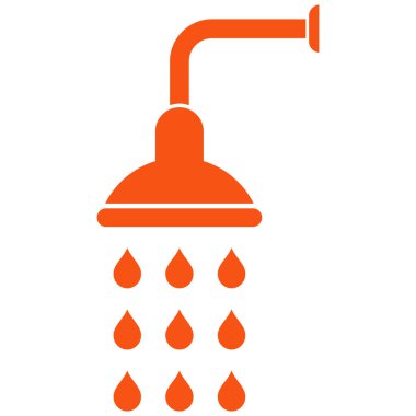 Duş düz vektör simgesi